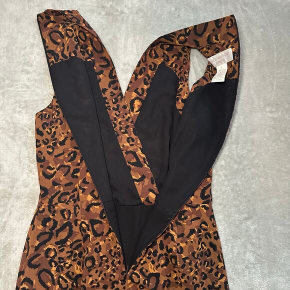 Vintage Jones New York Maxi Dress Women Size 8 Leopard Print Pleated Sleeveless - Picture 8 of 15